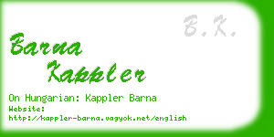 barna kappler business card